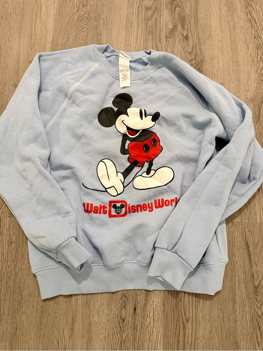 Disney Light Blue Mickey Mouse Walt Disney World Crewneck